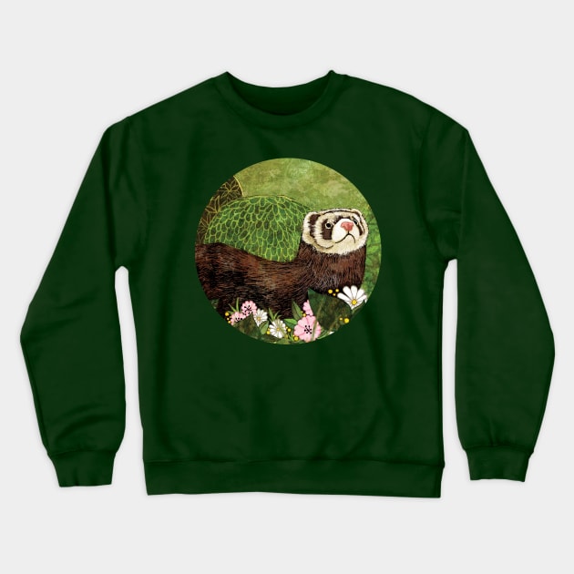 ferret Crewneck Sweatshirt by KatherineBlowerDesigns